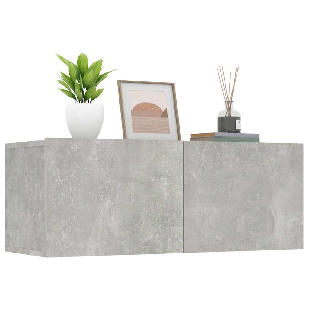 vidaXL Ścienne szafki TV, 2 szt., szarość betonu, 80x30x30 cm