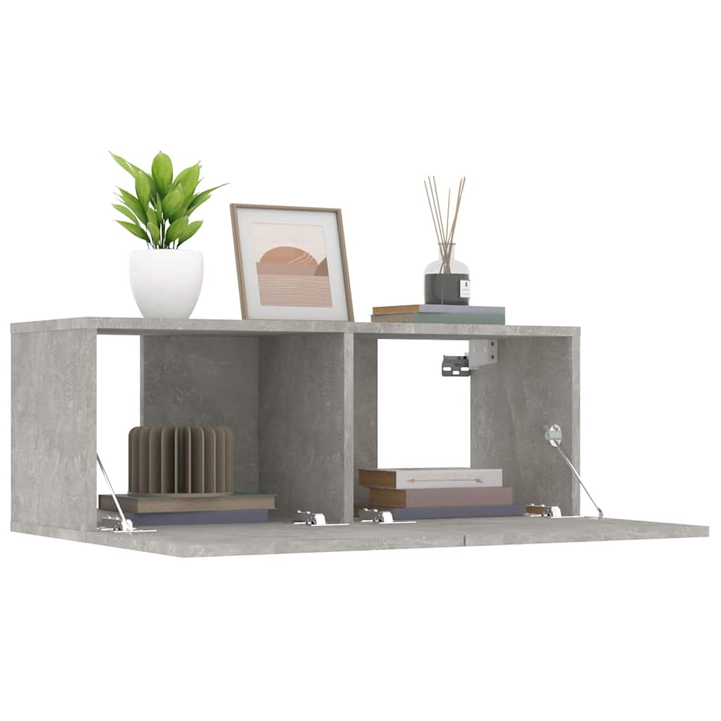 vidaXL Ścienne szafki TV, 2 szt., szarość betonu, 80x30x30 cm