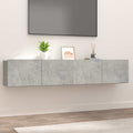 vidaXL Ścienne szafki TV, 2 szt., szarość betonu, 80x30x30 cm