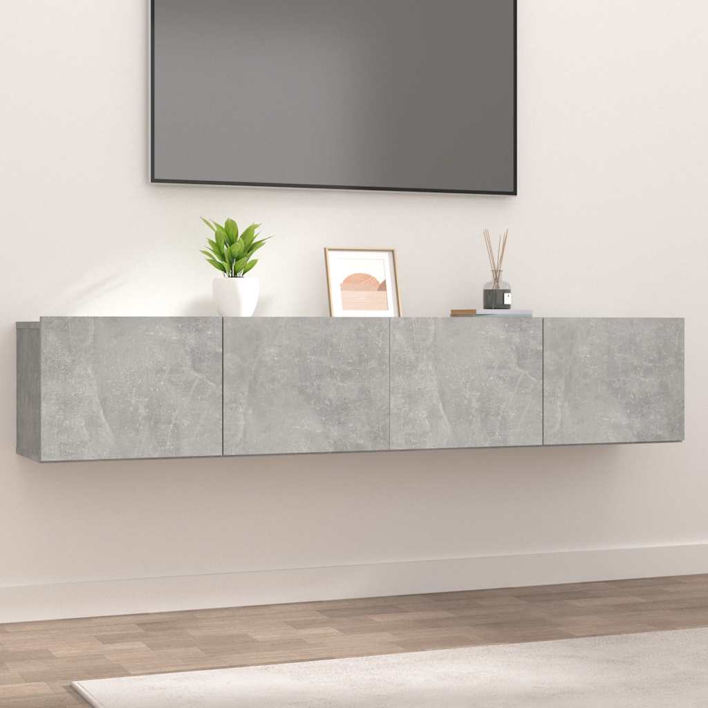 vidaXL Ścienne szafki TV, 2 szt., szarość betonu, 80x30x30 cm