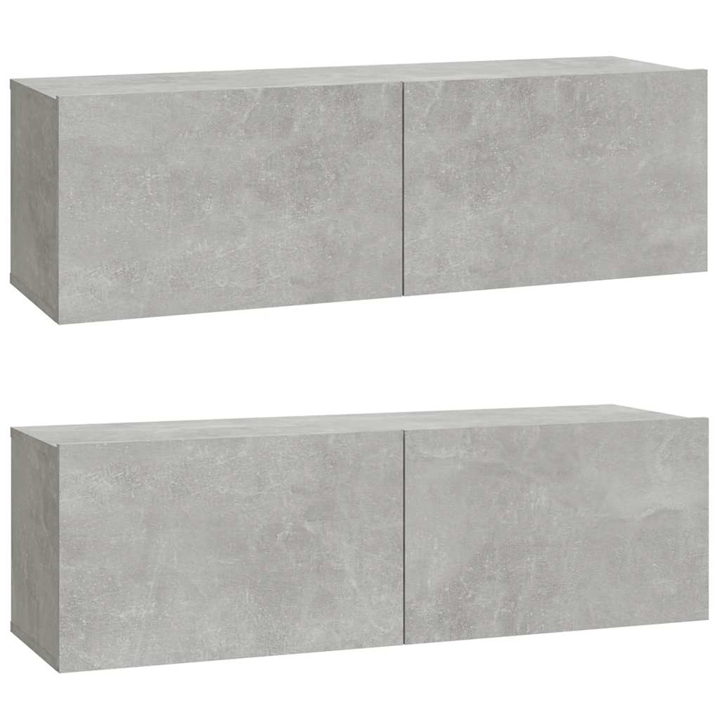 vidaXL Szafki ścienne pod TV, 2 szt., betonowa szarość, 100x30x30 cm