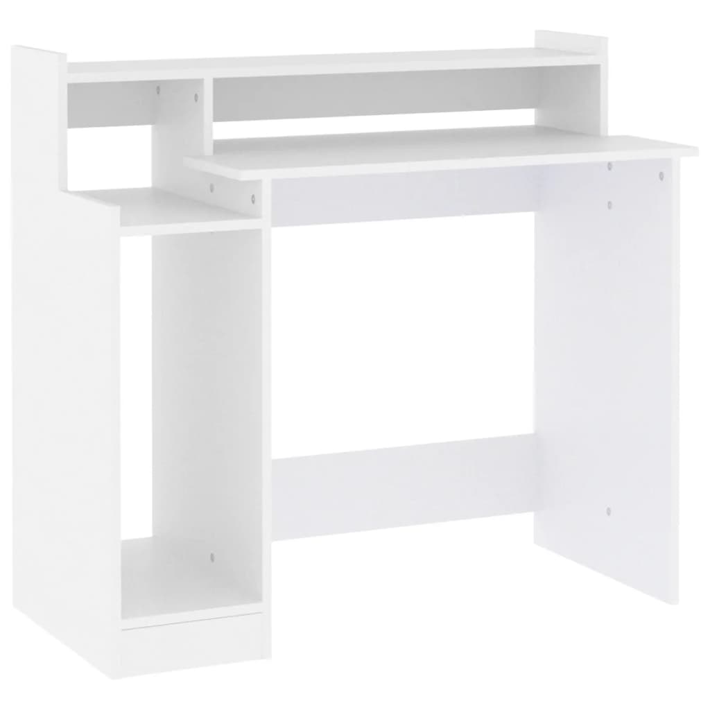 vidaXL Biurko z podświetleniem LED, białe, 97x45x90 cm