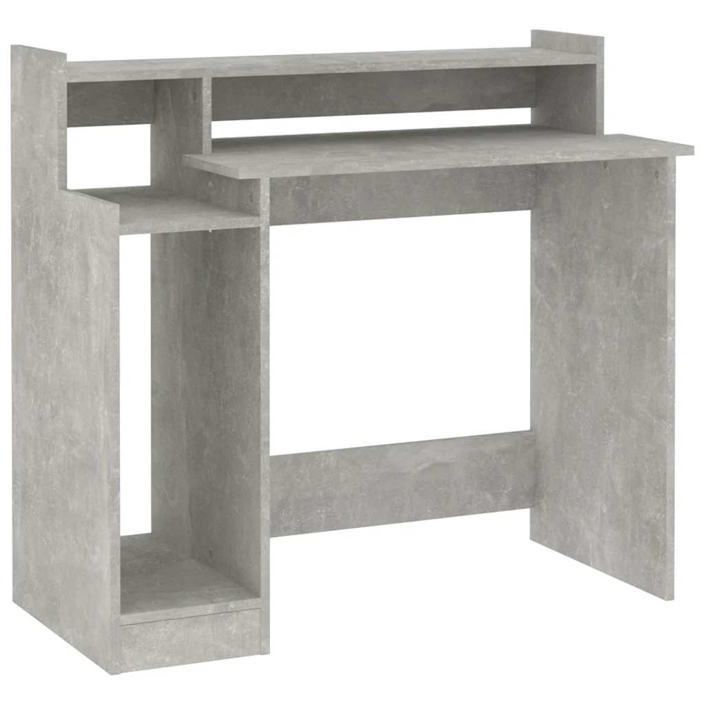 vidaXL Biurko z podświetleniem LED, betonowa szarość, 97x45x90 cm