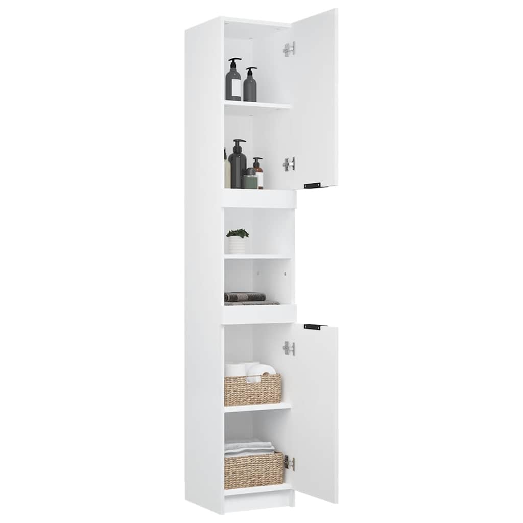 vidaXL Szafka łazienkowa, biała 32x34x188,5 cm materiał drewnopochodny