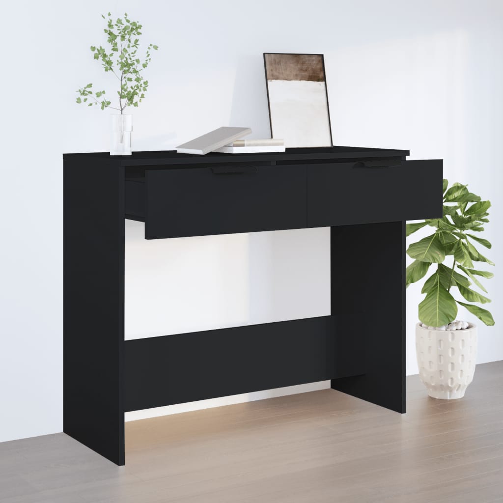 vidaXL Stolik konsolowy, czarny, 90x36x75 cm, materiał drewnopochodny