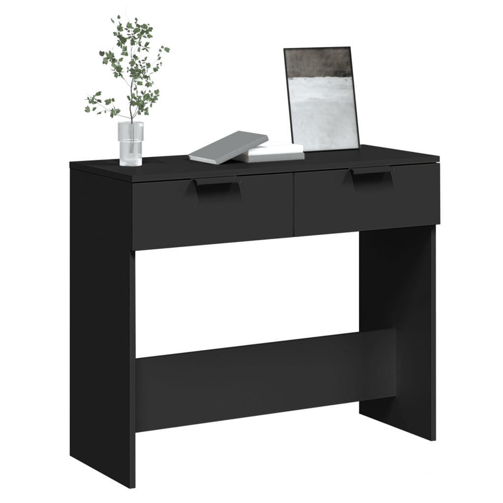 vidaXL Stolik konsolowy, czarny, 90x36x75 cm, materiał drewnopochodny