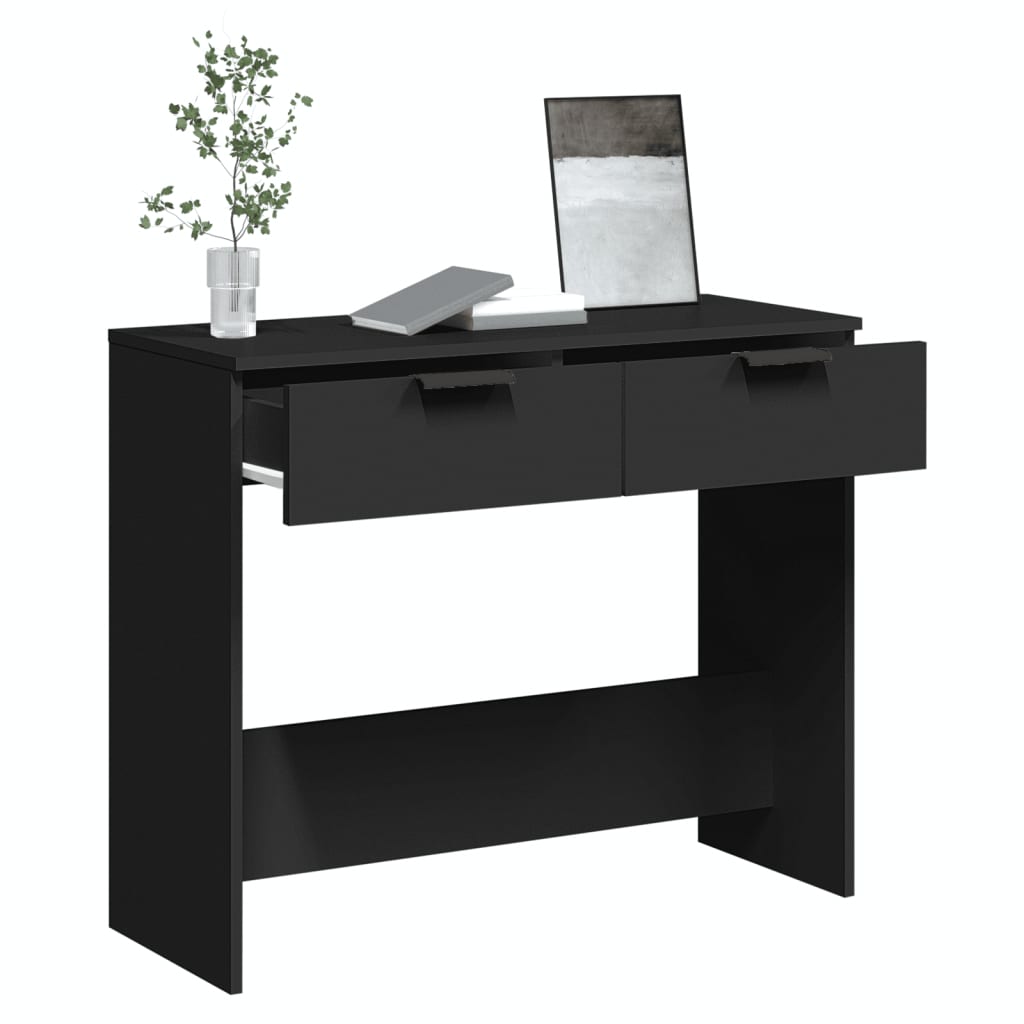 vidaXL Stolik konsolowy, czarny, 90x36x75 cm, materiał drewnopochodny