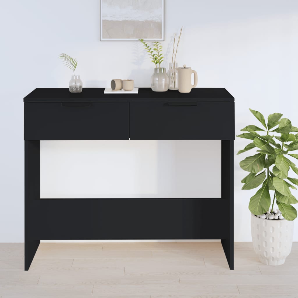 vidaXL Stolik konsolowy, czarny, 90x36x75 cm, materiał drewnopochodny