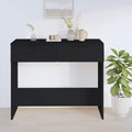 vidaXL Stolik konsolowy, czarny, 90x36x75 cm, materiał drewnopochodny