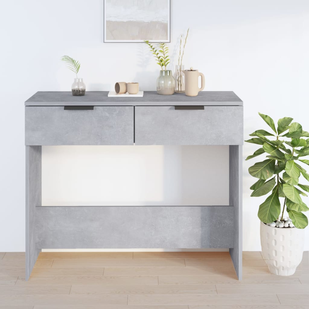 vidaXL Stolik konsolowy, betonowa szarość, 90x36x75 cm