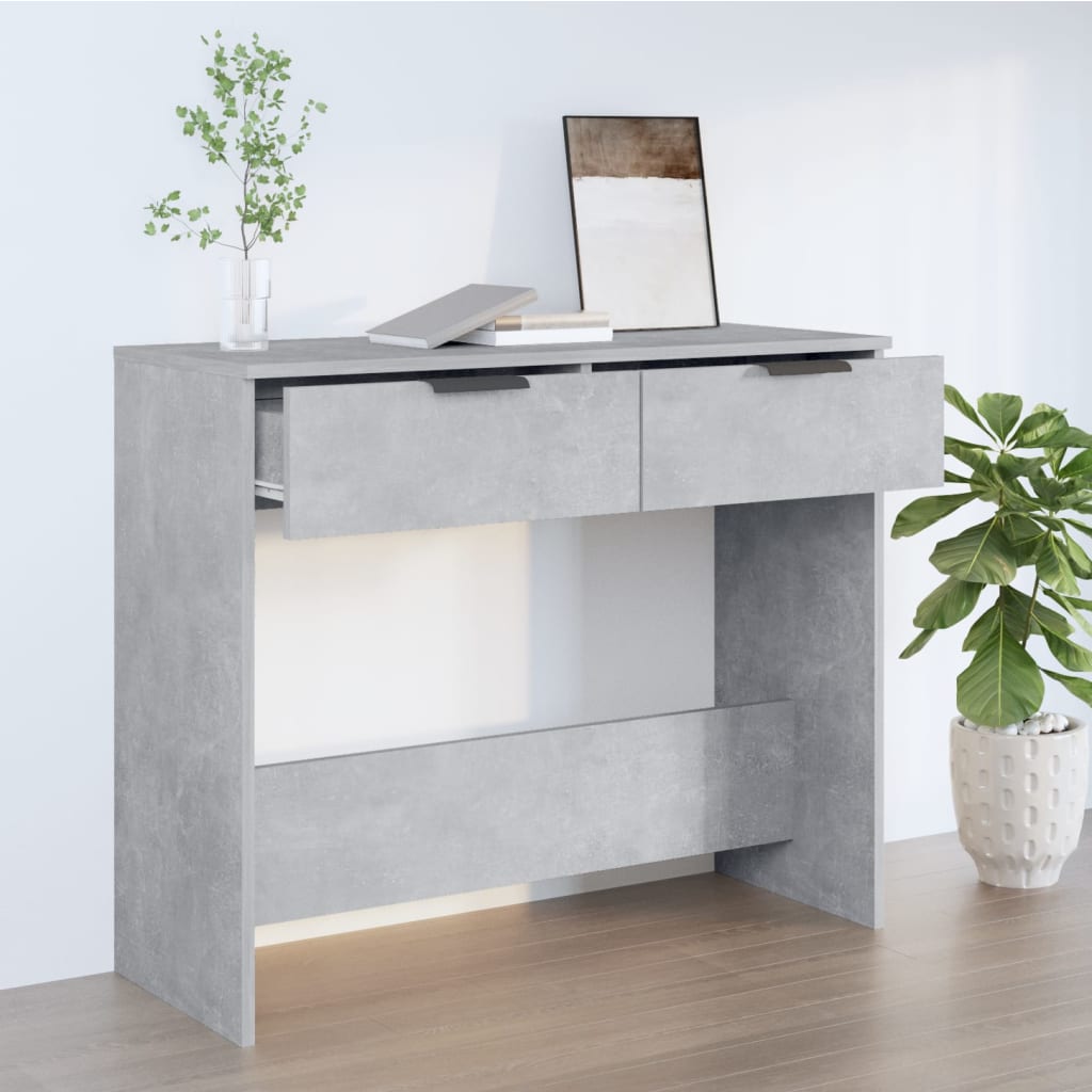 vidaXL Stolik konsolowy, betonowa szarość, 90x36x75 cm