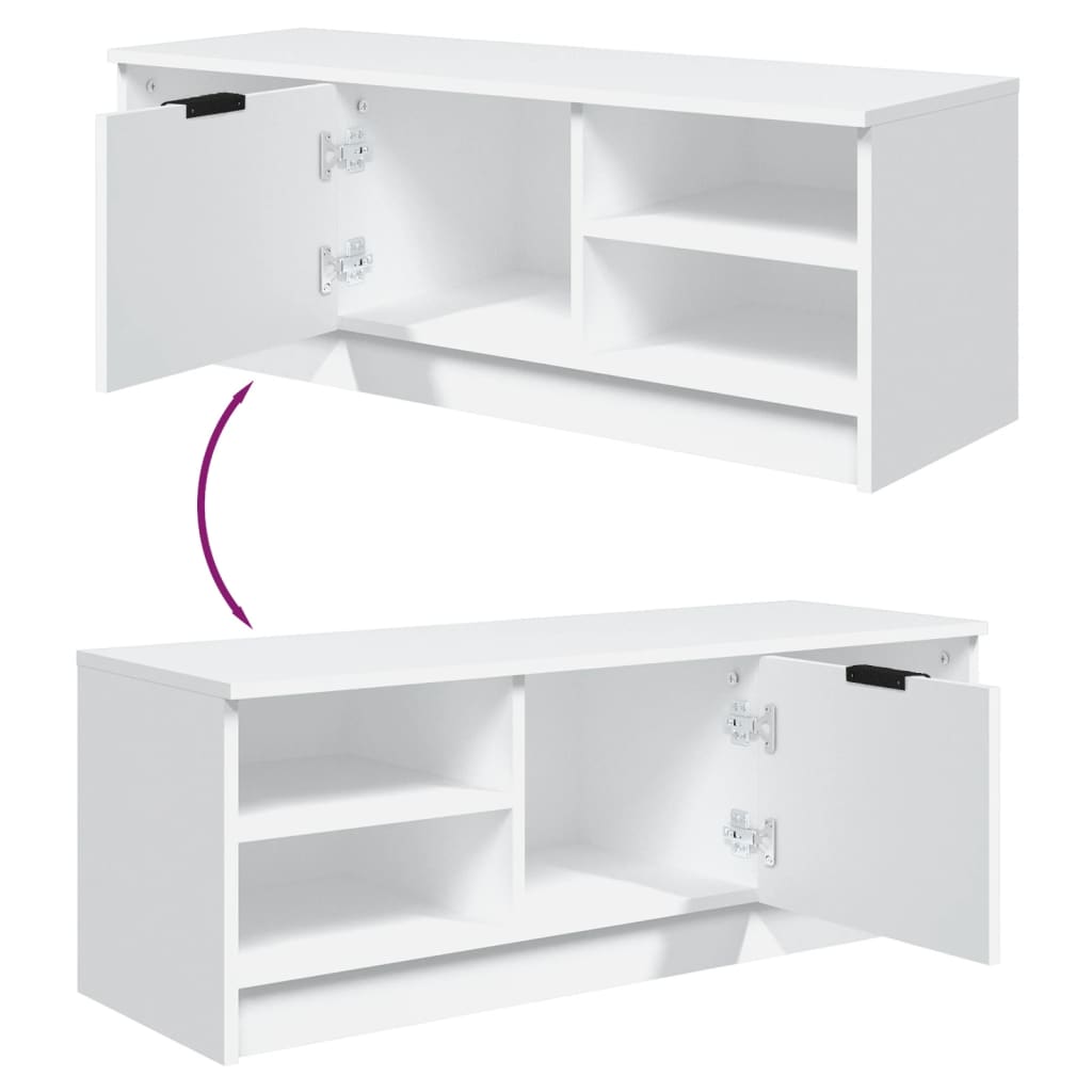 vidaXL Szafka pod TV, biała, 102x35,5x36,5 cm, materiał drewnopochodny