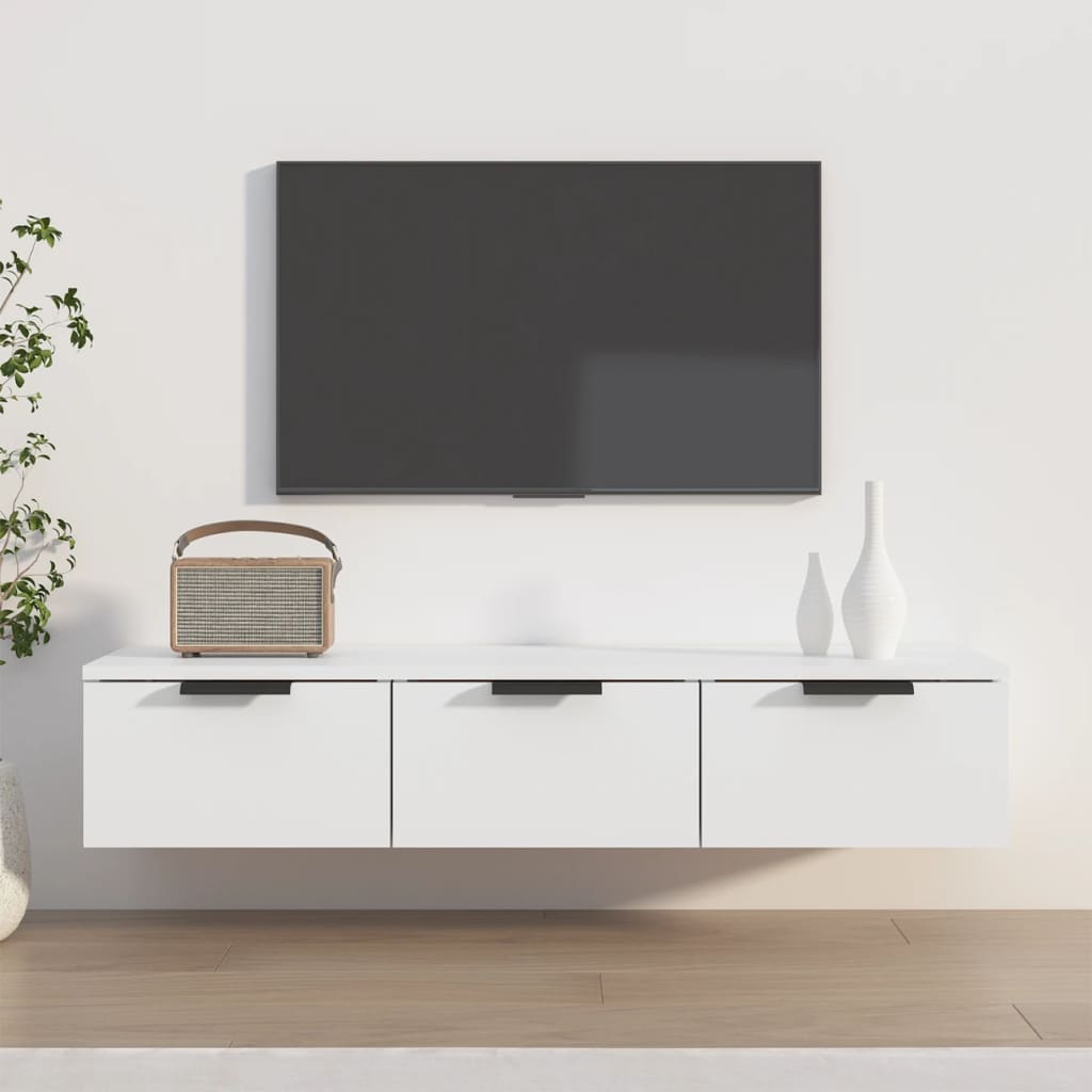 vidaXL Szafka wisząca, biała, 102x30x20 cm, materiał drewnopochodny