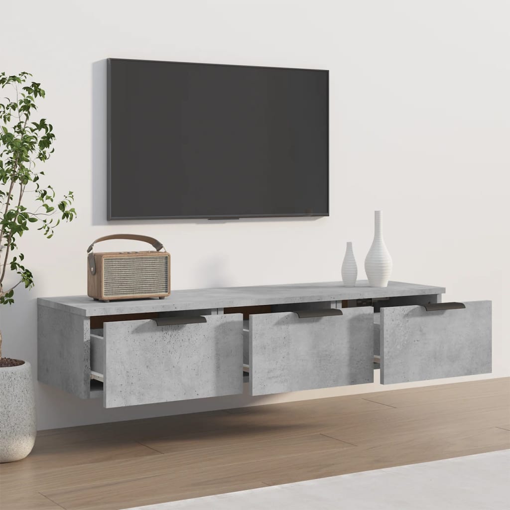 vidaXL Szafka wisząca, szarość betonu, 102x30x20 cm