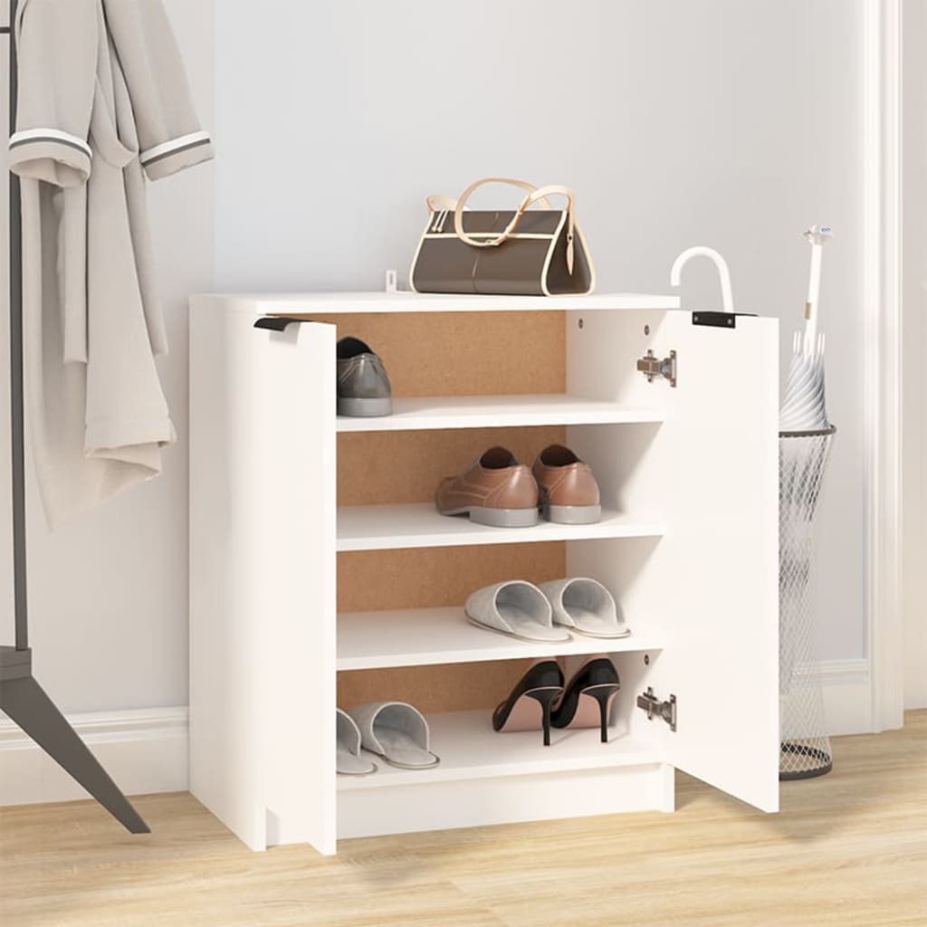 vidaXL Szafka na buty, biała, 59x35x70 cm, materiał drewnopochodny