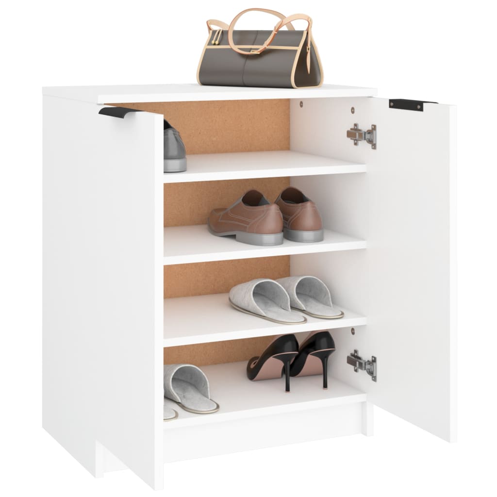 vidaXL Szafka na buty, biała, 59x35x70 cm, materiał drewnopochodny