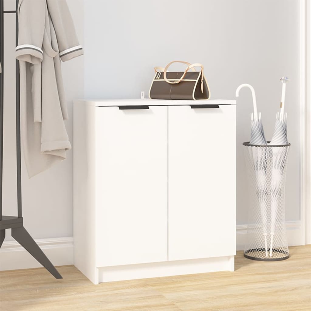 vidaXL Szafka na buty, biała, 59x35x70 cm, materiał drewnopochodny