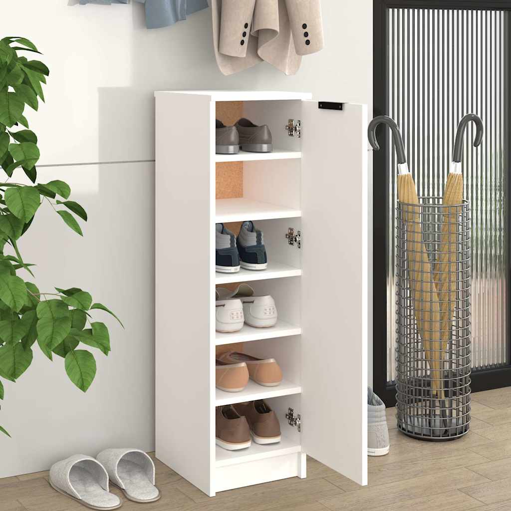 vidaXL Szafka na buty, biała, 30x35x100 cm, materiał drewnopochodny