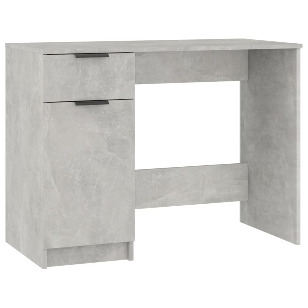 vidaXL Biurko, szarość betonu, 100x50x75 cm, materiał drewnopochodny