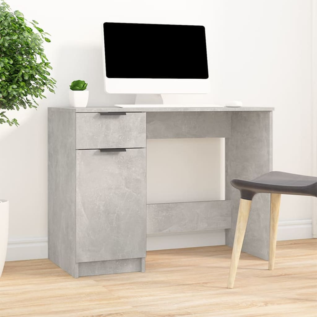 vidaXL Biurko, szarość betonu, 100x50x75 cm, materiał drewnopochodny