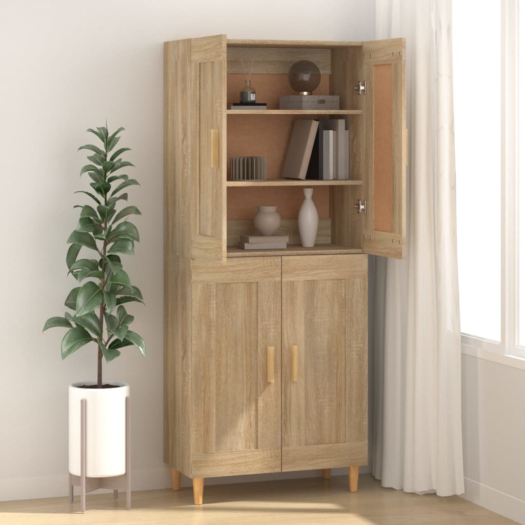 vidaXL Szafka, dąb sonoma, 69,5x34x90 cm, materiał drewnopochodny