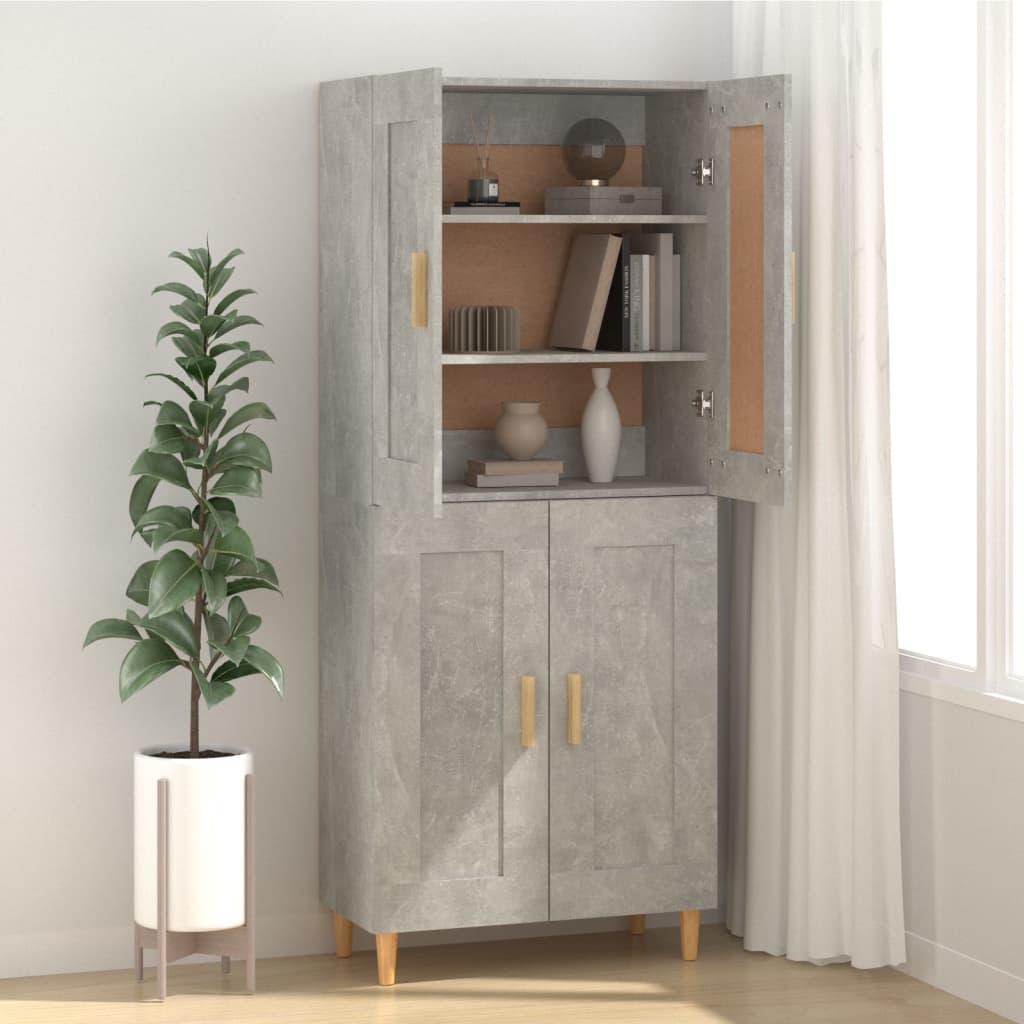 vidaXL Szafka, szarość betonu, 69,5x34x90 cm, materiał drewnopochodny