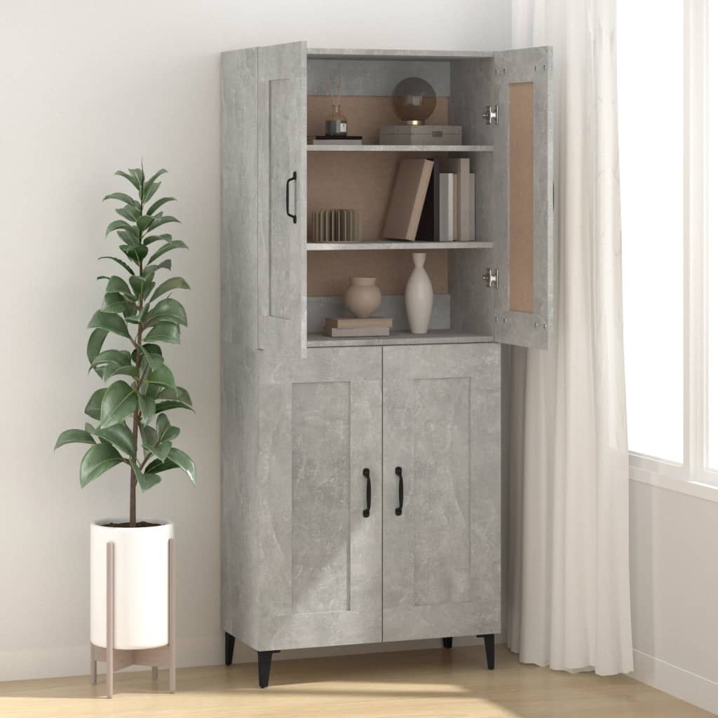 vidaXL Szafka, szarość betonu, 69,5x34x90 cm, materiał drewnopochodny
