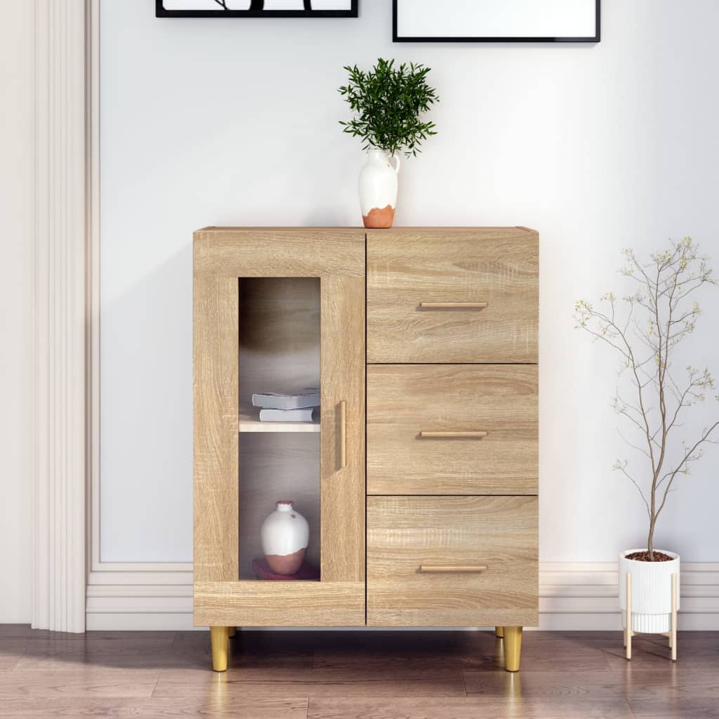 vidaXL Szafka, dąb sonoma, 69,5x34x90 cm, materiał drewnopochodny