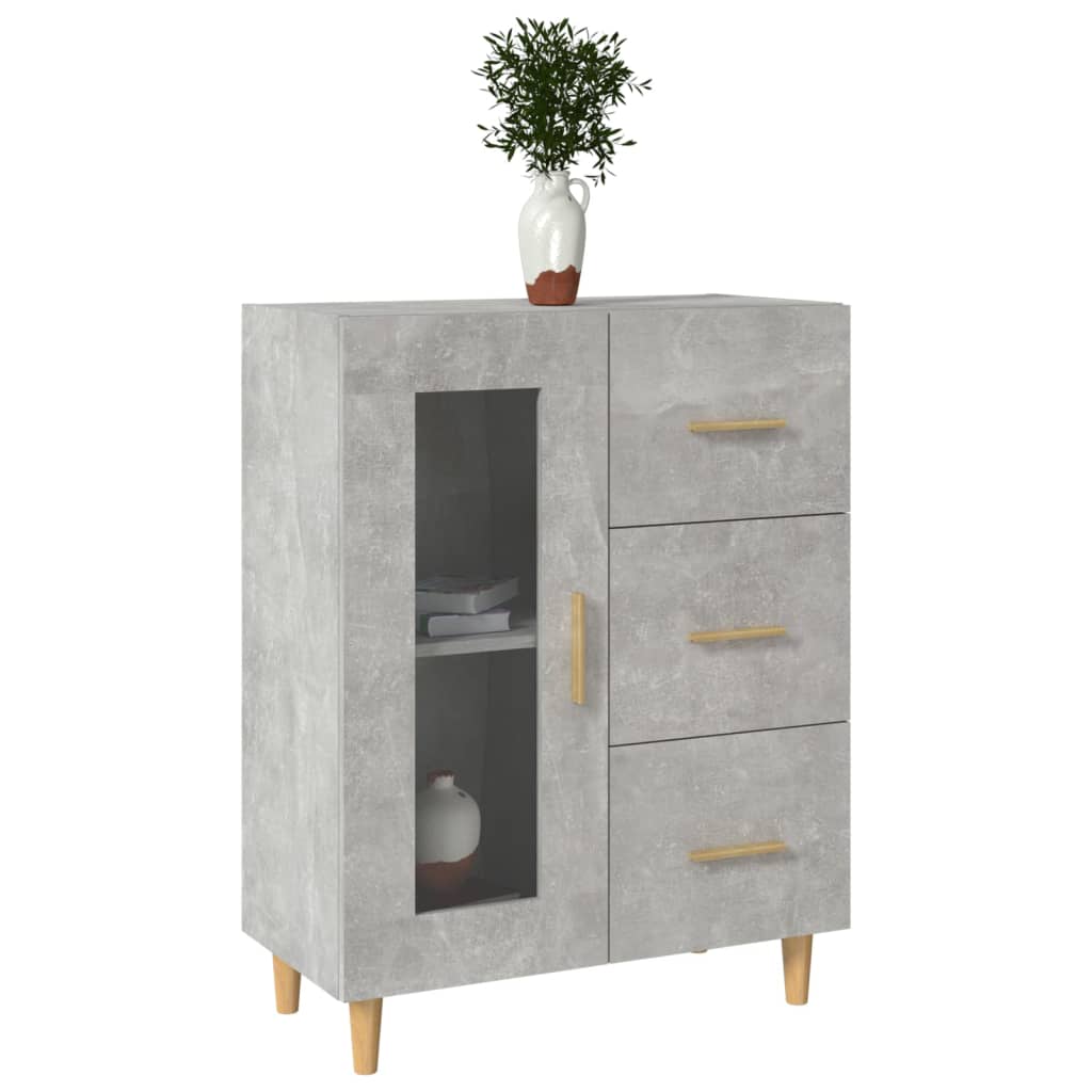 vidaXL Szafka, szarość betonu, 69,5x34x90 cm, materiał drewnopochodny