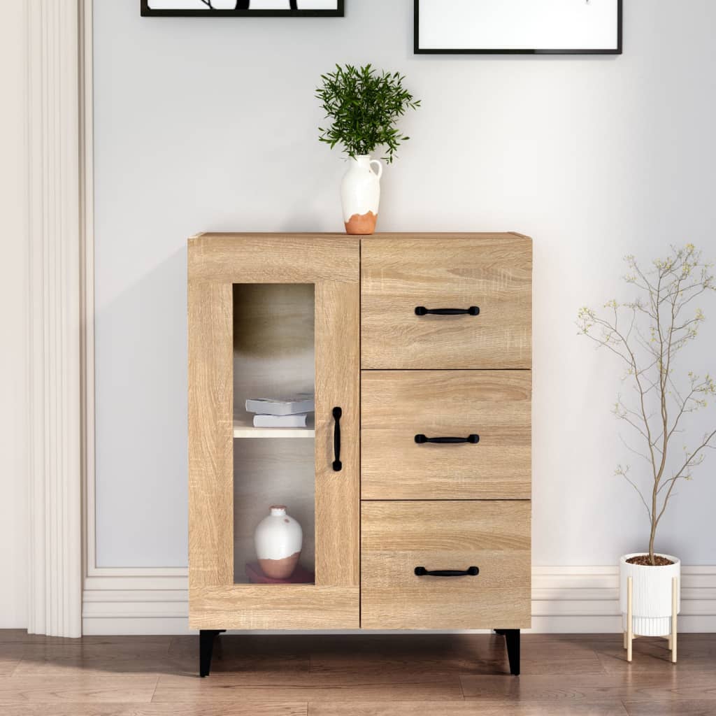 vidaXL Szafka, dąb sonoma, 69,5x34x90 cm, materiał drewnopochodny