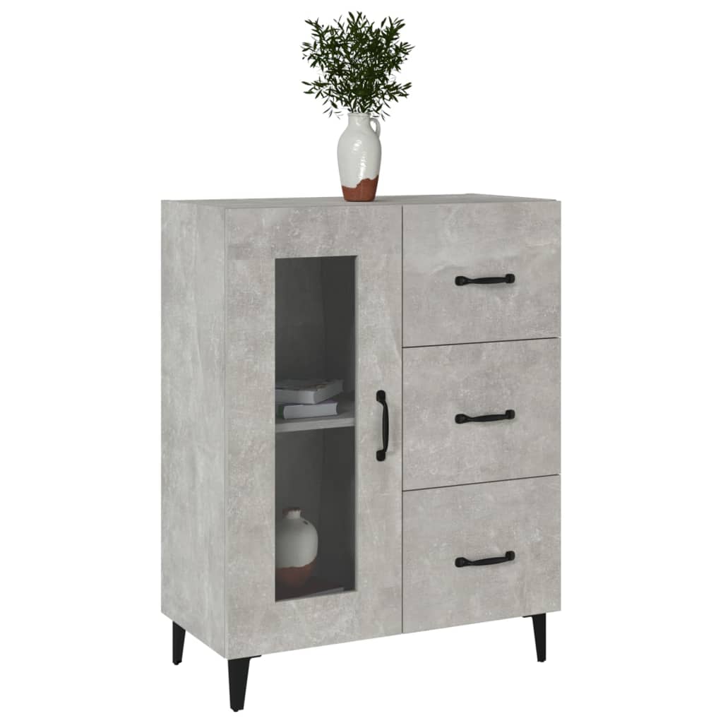 vidaXL Szafka, szarość betonu, 69,5x34x90 cm, materiał drewnopochodny