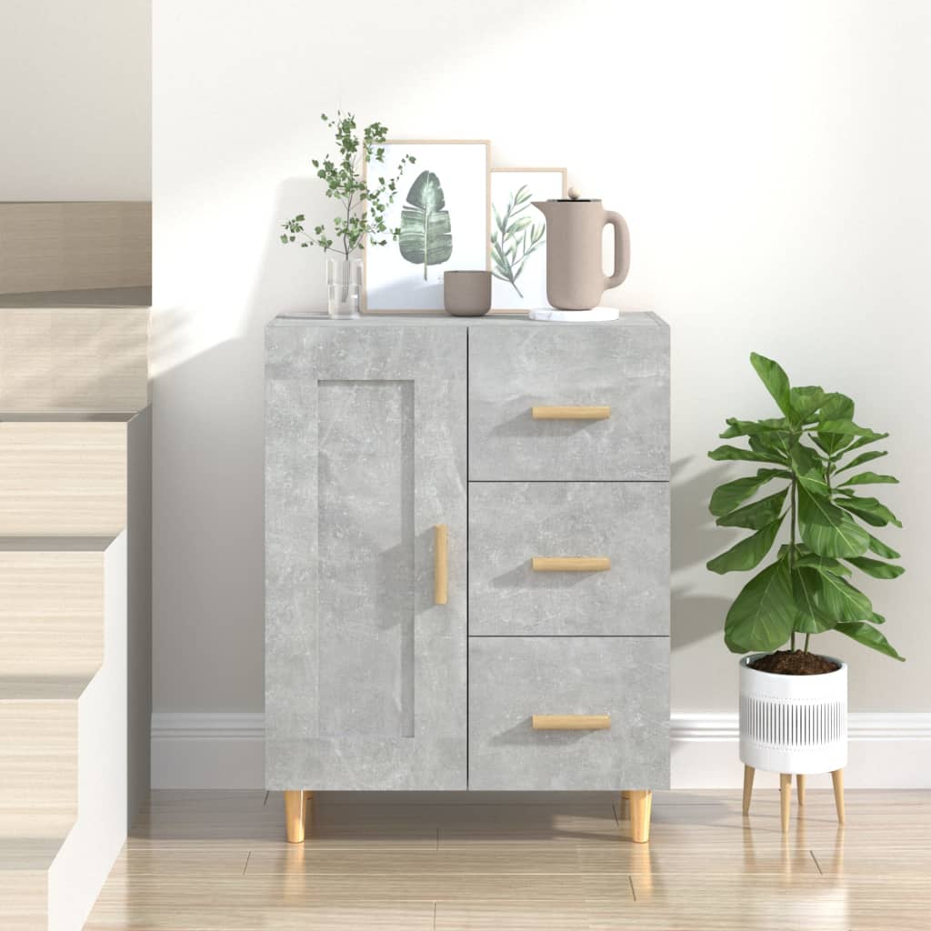 vidaXL Szafka, szarość betonu, 69,5x34x90 cm, materiał drewnopochodny