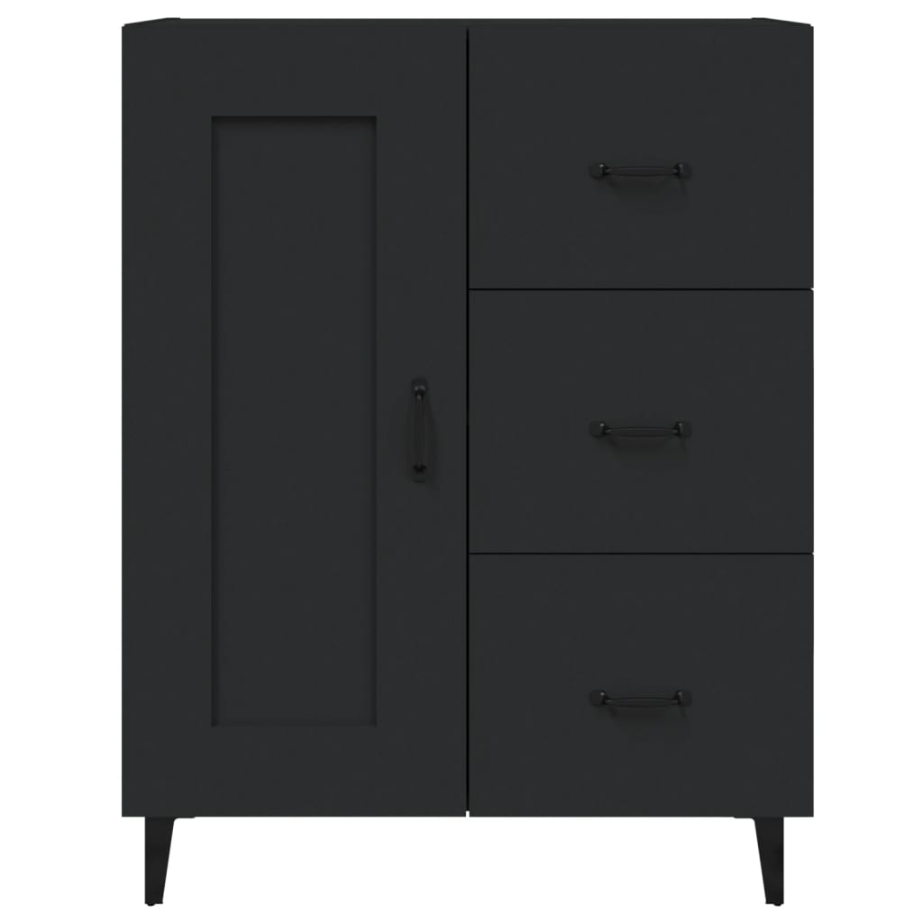 vidaXL Szafka, czarna, 69,5x34x90 cm, materiał drewnopochodny