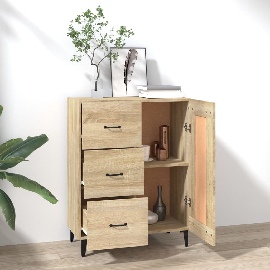 vidaXL Komoda, dąb sonoma, 69,5x34x90 cm, materiał drewnopochodny