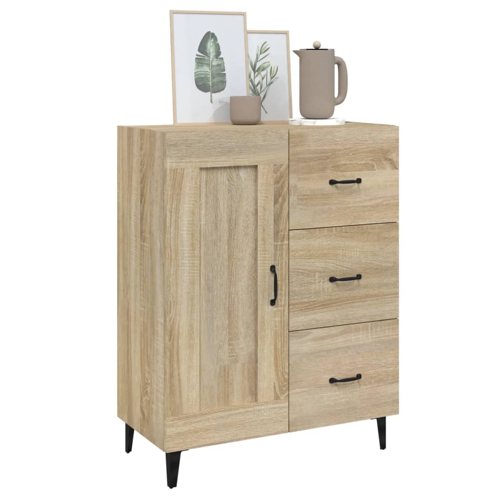 vidaXL Komoda, dąb sonoma, 69,5x34x90 cm, materiał drewnopochodny