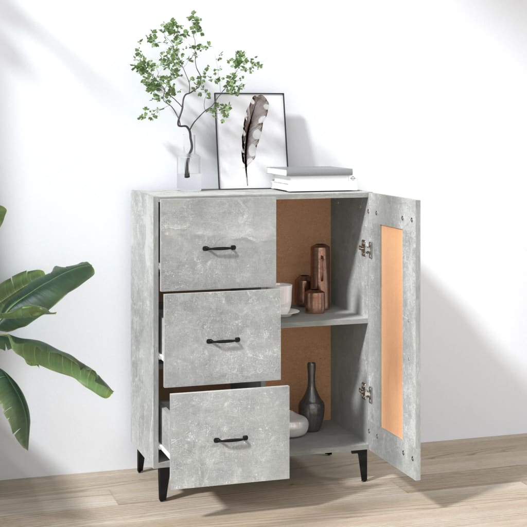 vidaXL Szafka, szarość betonu, 69,5x34x90 cm, materiał drewnopochodny