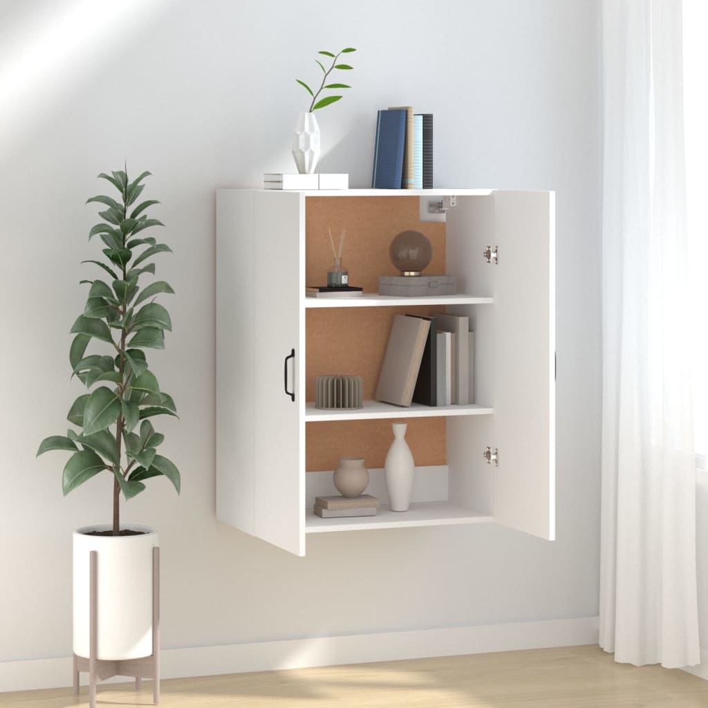 vidaXL Szafka wisząca, biała, 69,5x34x90 cm, materiał drewnopochodny
