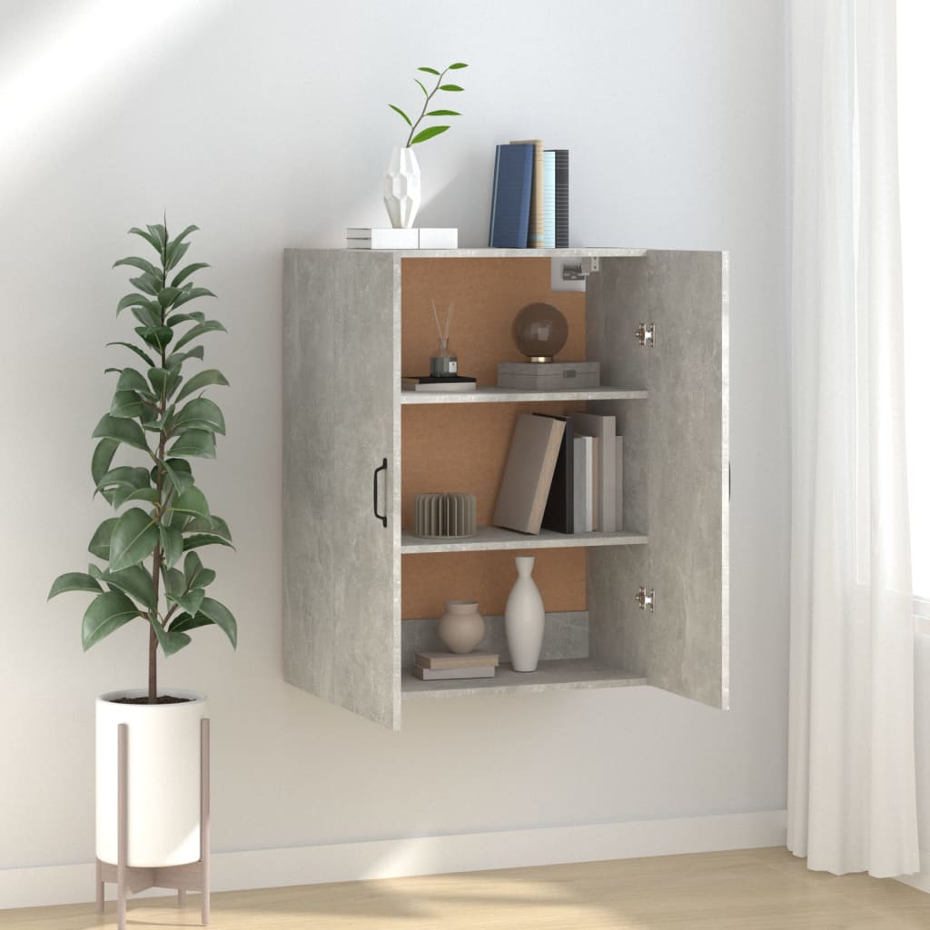 vidaXL Szafka wisząca, szarość betonu, 69,5x34x90 cm