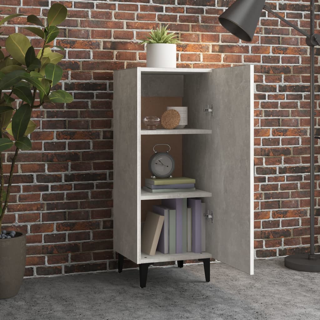 vidaXL Szafka, szarość betonu, 34,5x34x90 cm, materiał drewnopochodny