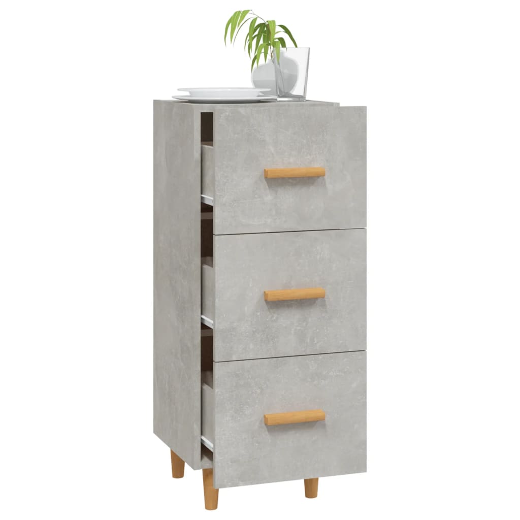 vidaXL Szafka, szarość betonu, 34,5x34x90 cm, materiał drewnopochodny