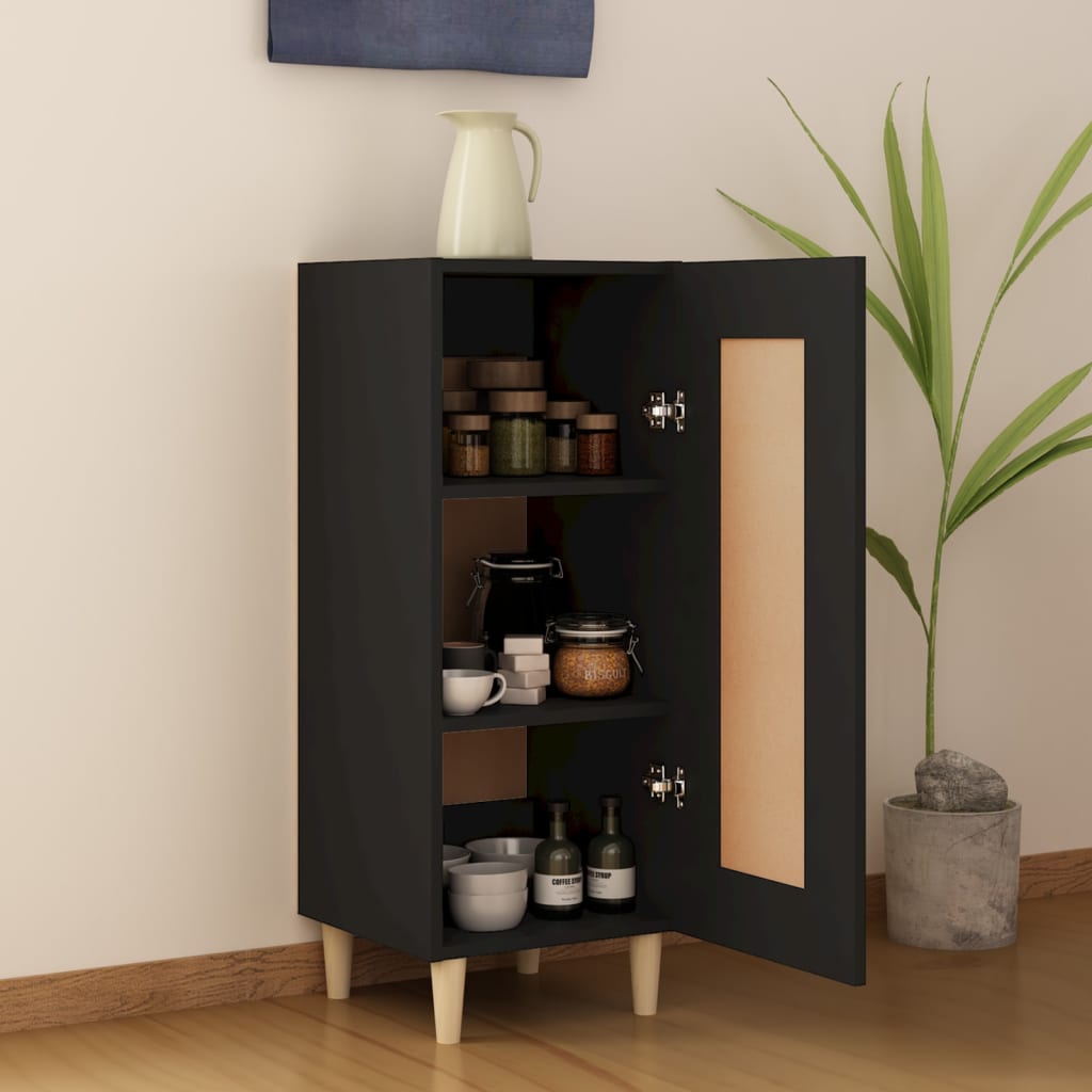 vidaXL Szafka, czarna, 34,5x34x90 cm, materiał drewnopochodny