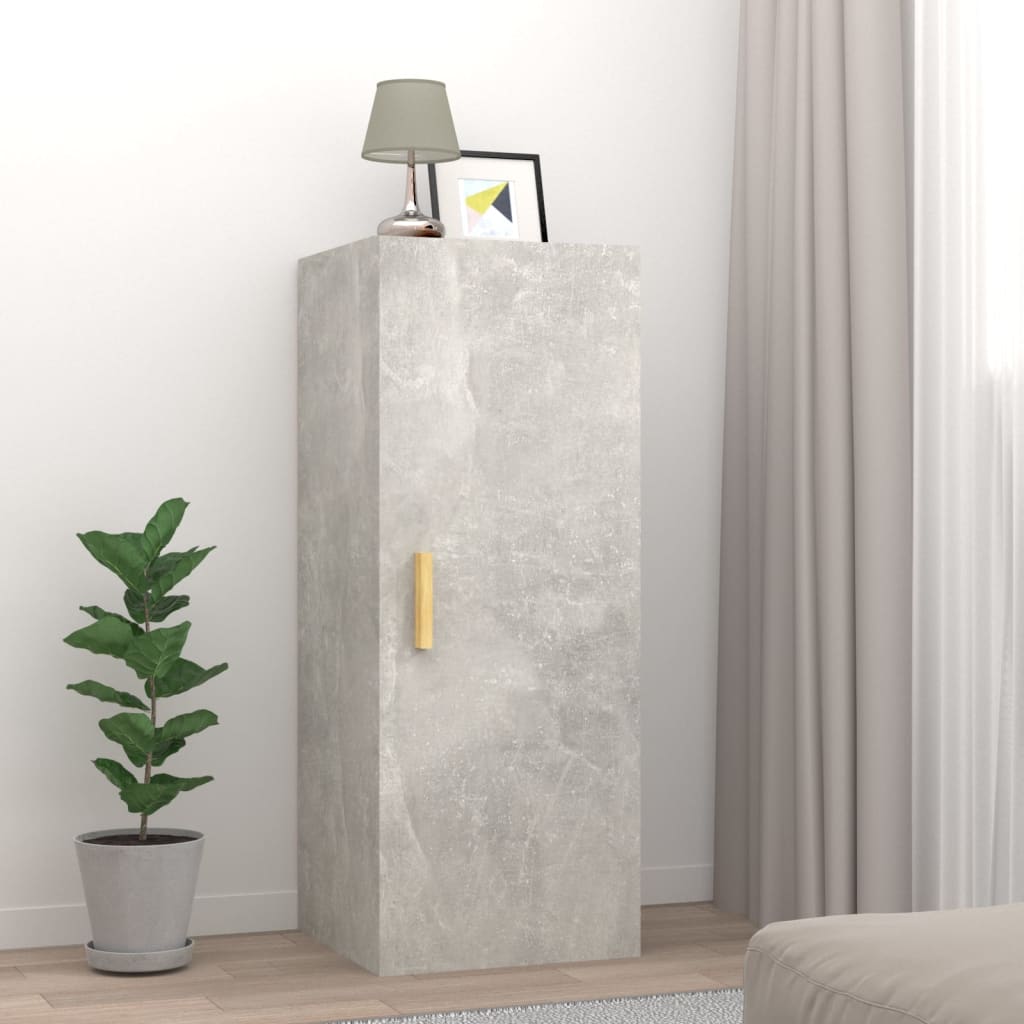 vidaXL Szafka wisząca, szarość betonu, 34,5x34x90 cm