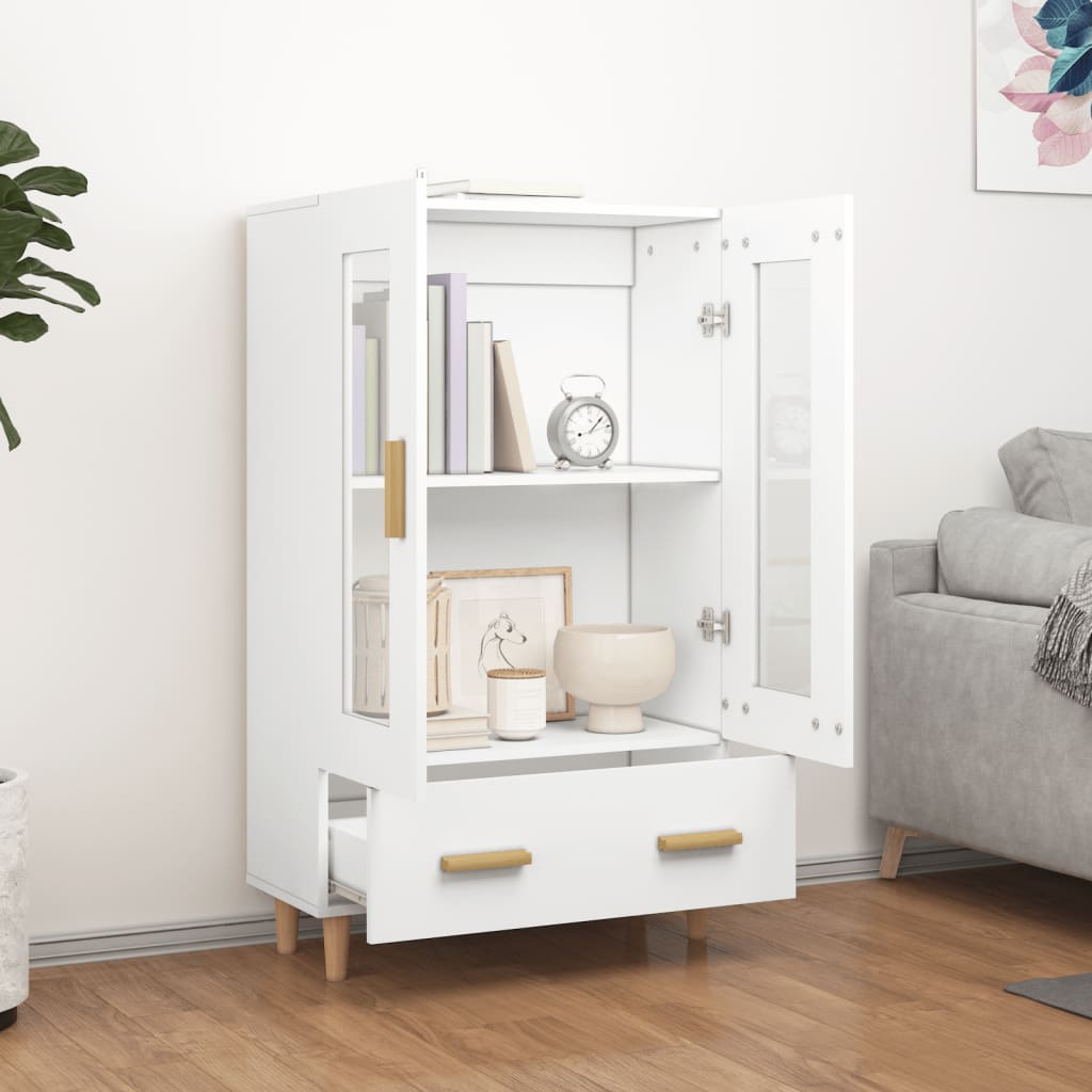 vidaXL Wysoka szafka, biała, 70x31x115 cm, materiał drewnopochodny