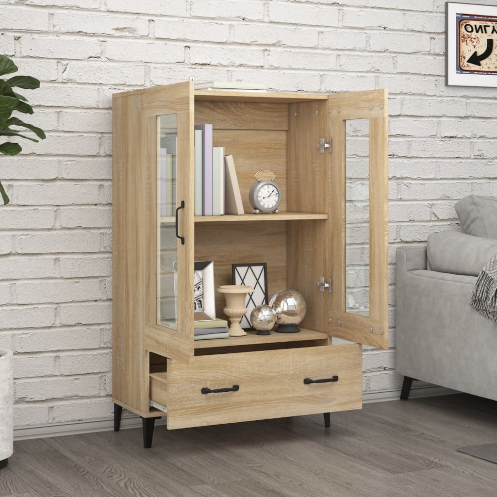 vidaXL Wysoka szafka, dąb sonoma 70x31x115 cm, materiał drewnopochodny