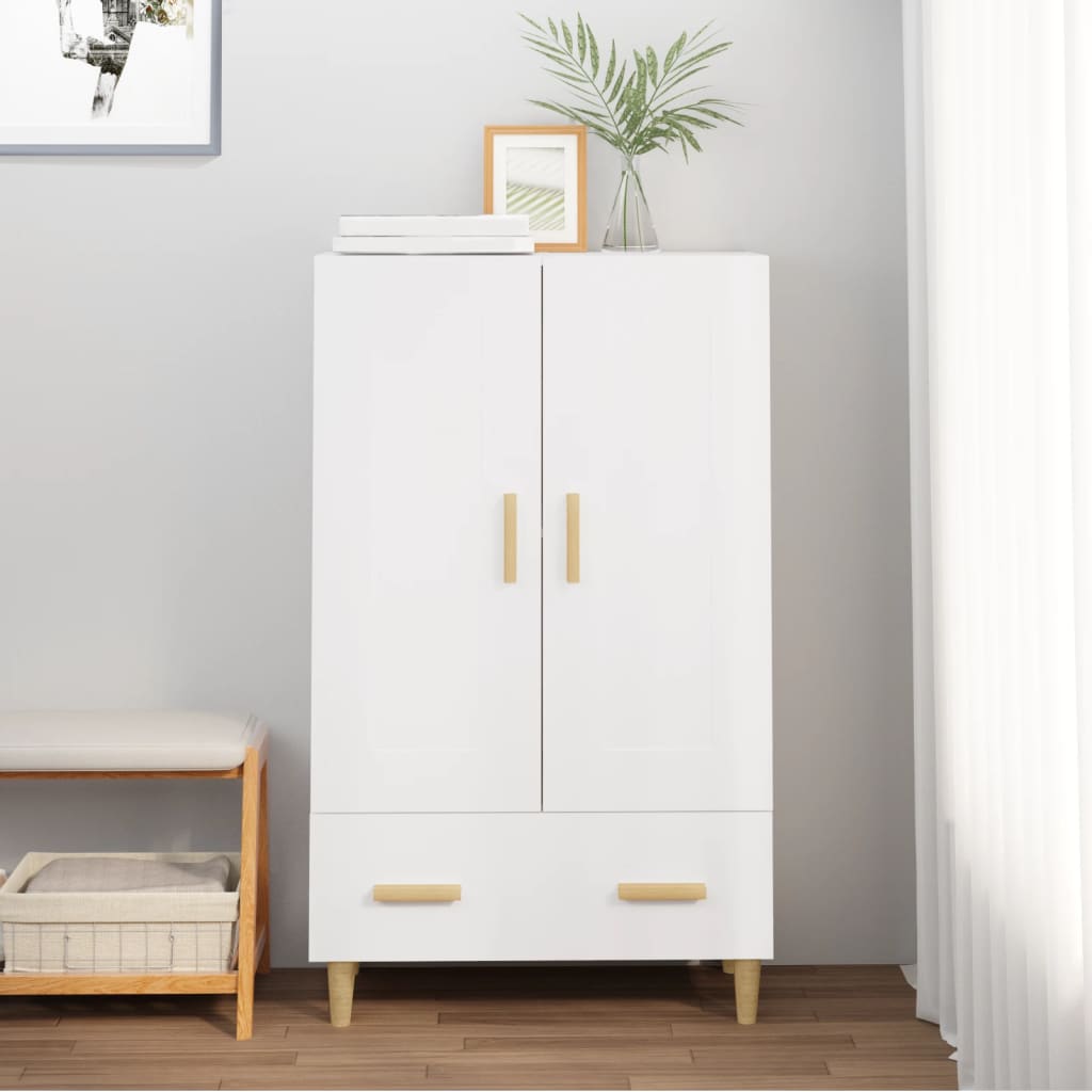 vidaXL Wysoka szafka, biała, 70x31x115 cm, materiał drewnopochodny