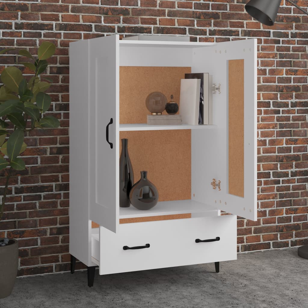 vidaXL Wysoka szafka, biała, 70x31x115 cm, materiał drewnopochodny