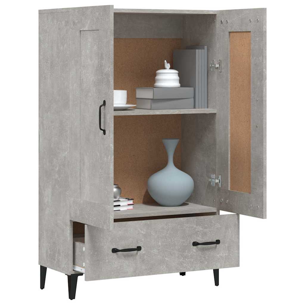 vidaXL Wysoka szafka, szarość betonu, 70x31x115 cm