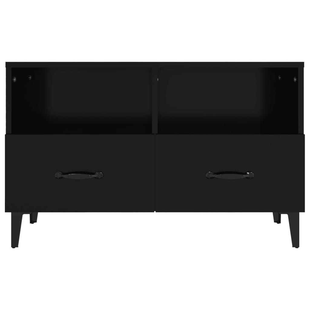 vidaXL Szafka pod TV, czarna, 80x36x50 cm, materiał drewnopochodny