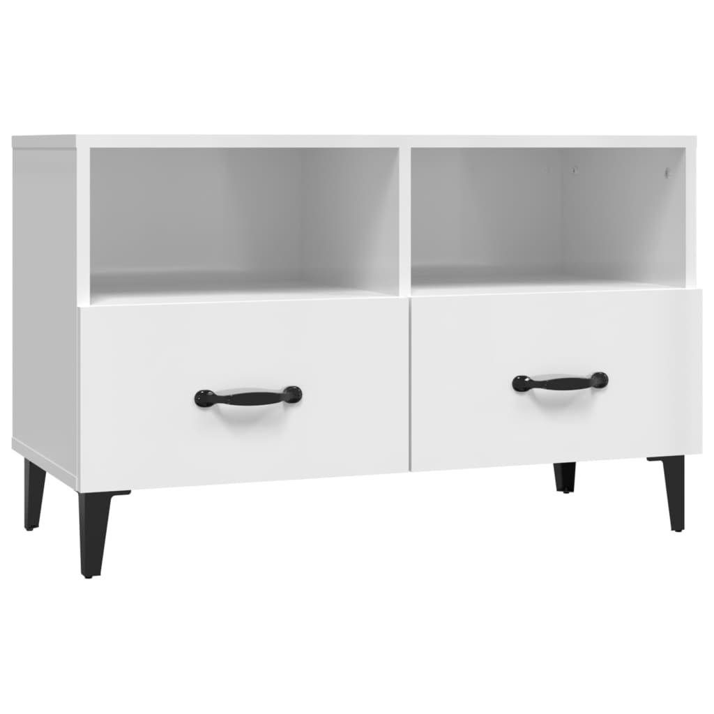 vidaXL Szafka pod TV, biała, wysoki połysk, 80x36x50 cm