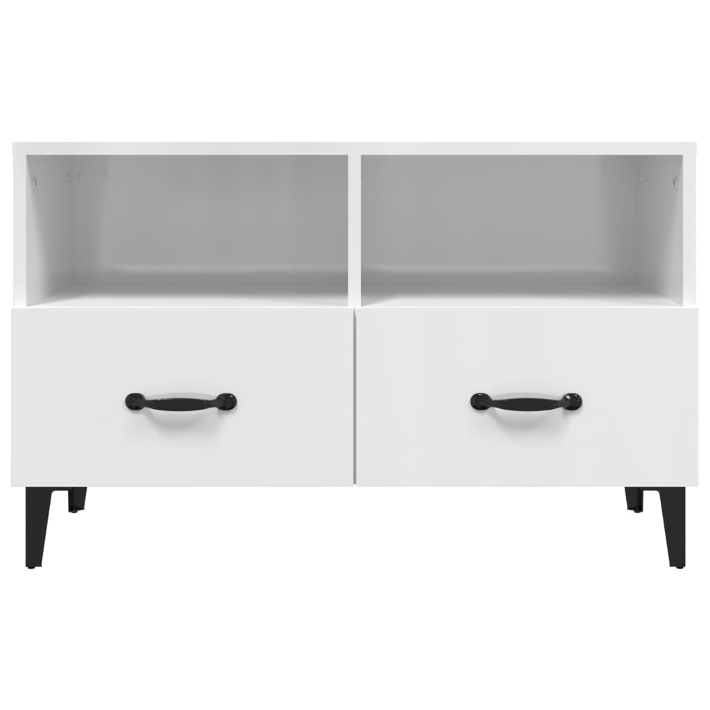 vidaXL Szafka pod TV, biała, wysoki połysk, 80x36x50 cm